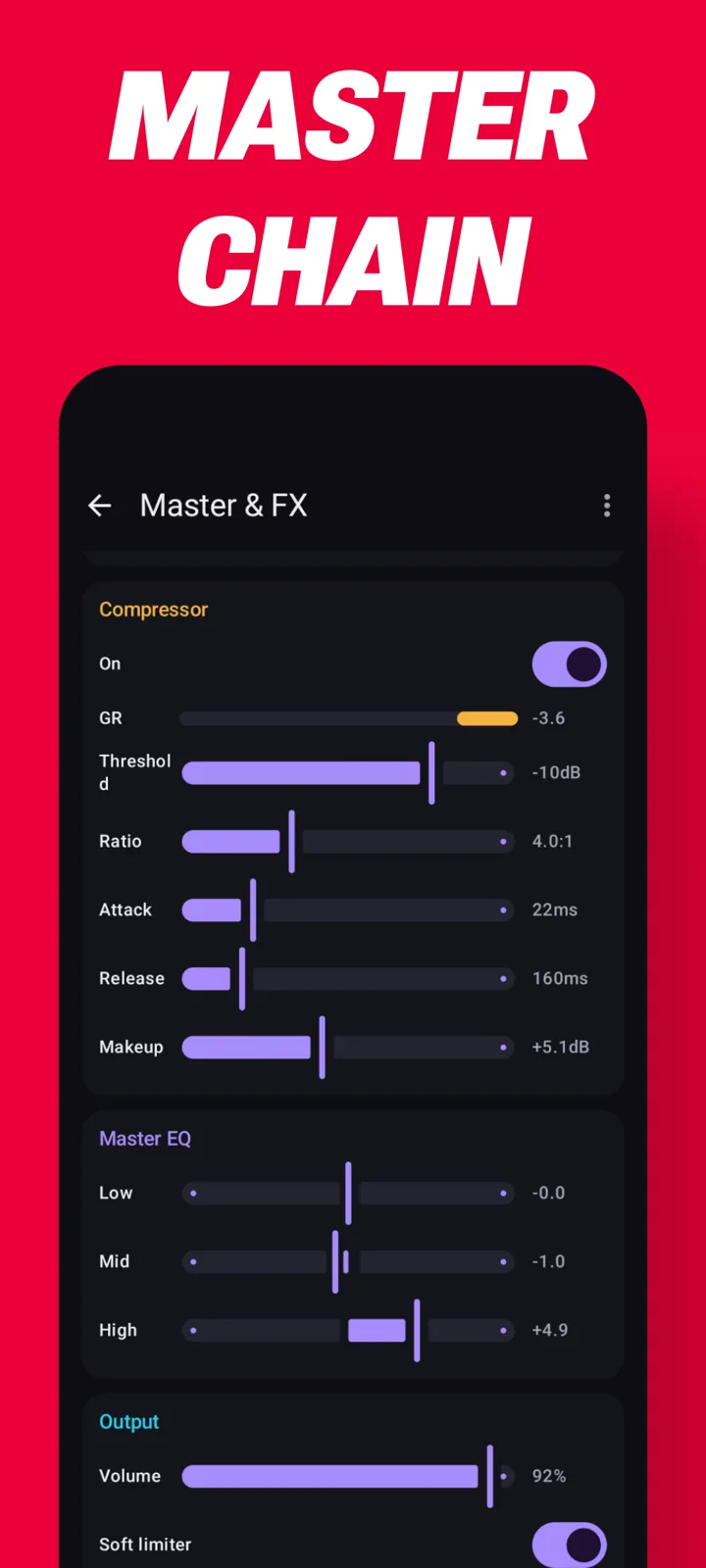 Shape the whole sound — Android app screenshot
