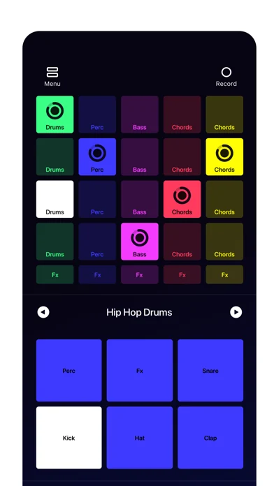 Loop Pads iPhone loop grid and melody pads